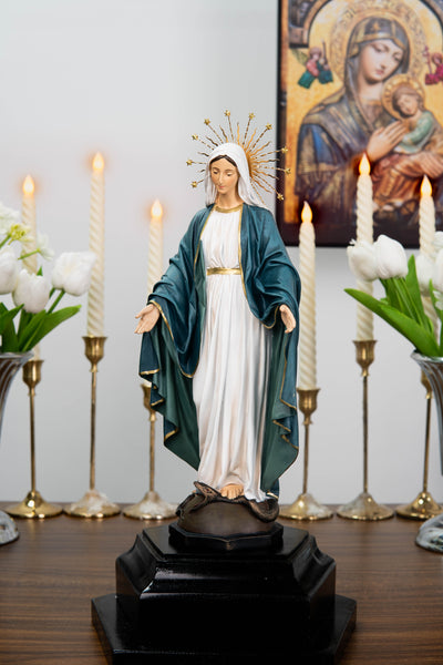 Our Lady of Grace Statue with Halo 11.8"