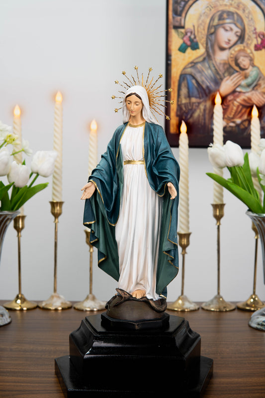Our Lady of Grace Statue with Halo 11.8"