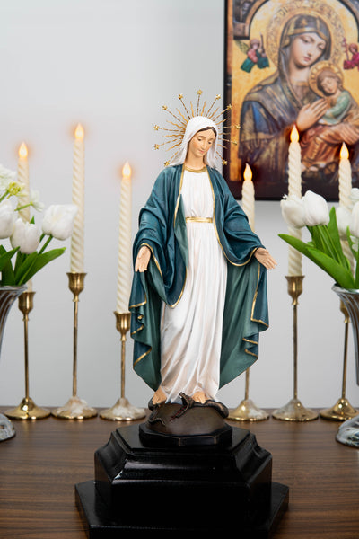 Our Lady of Grace Statue with Halo 11.8"