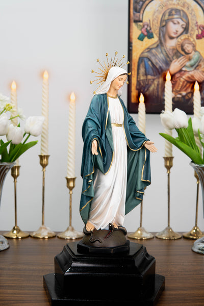 Our Lady of Grace Statue with Halo 11.8"