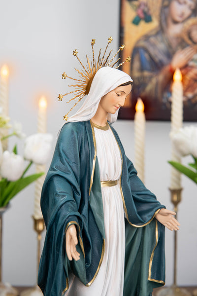 Our Lady of Grace Statue with Halo 11.8"