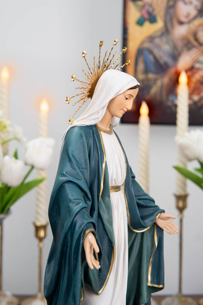 Our Lady of Grace Statue with Halo 11.8"