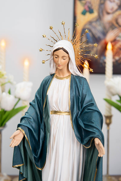Our Lady of Grace Statue with Halo 11.8"