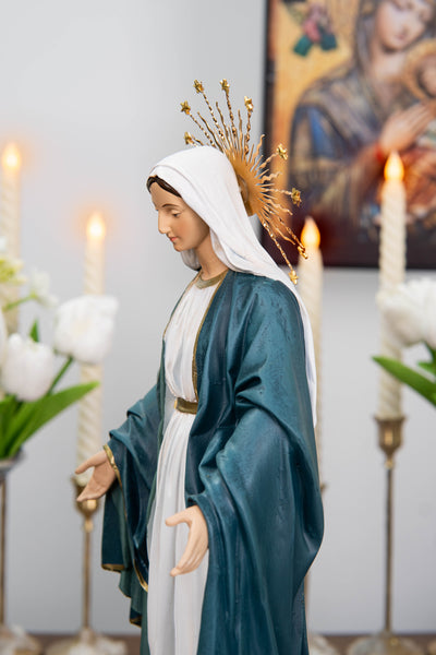 Our Lady of Grace Statue with Halo 11.8"