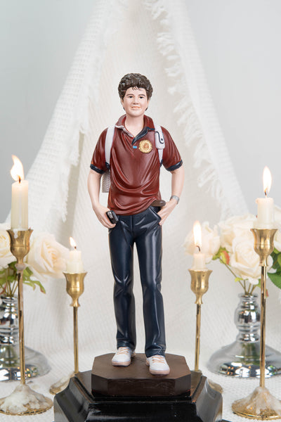 Saint Carlo Acutis Statue – Hand Painted Catholic Saint Statue, Religious Gifts for Men Women, Christian Home Altar Decor
