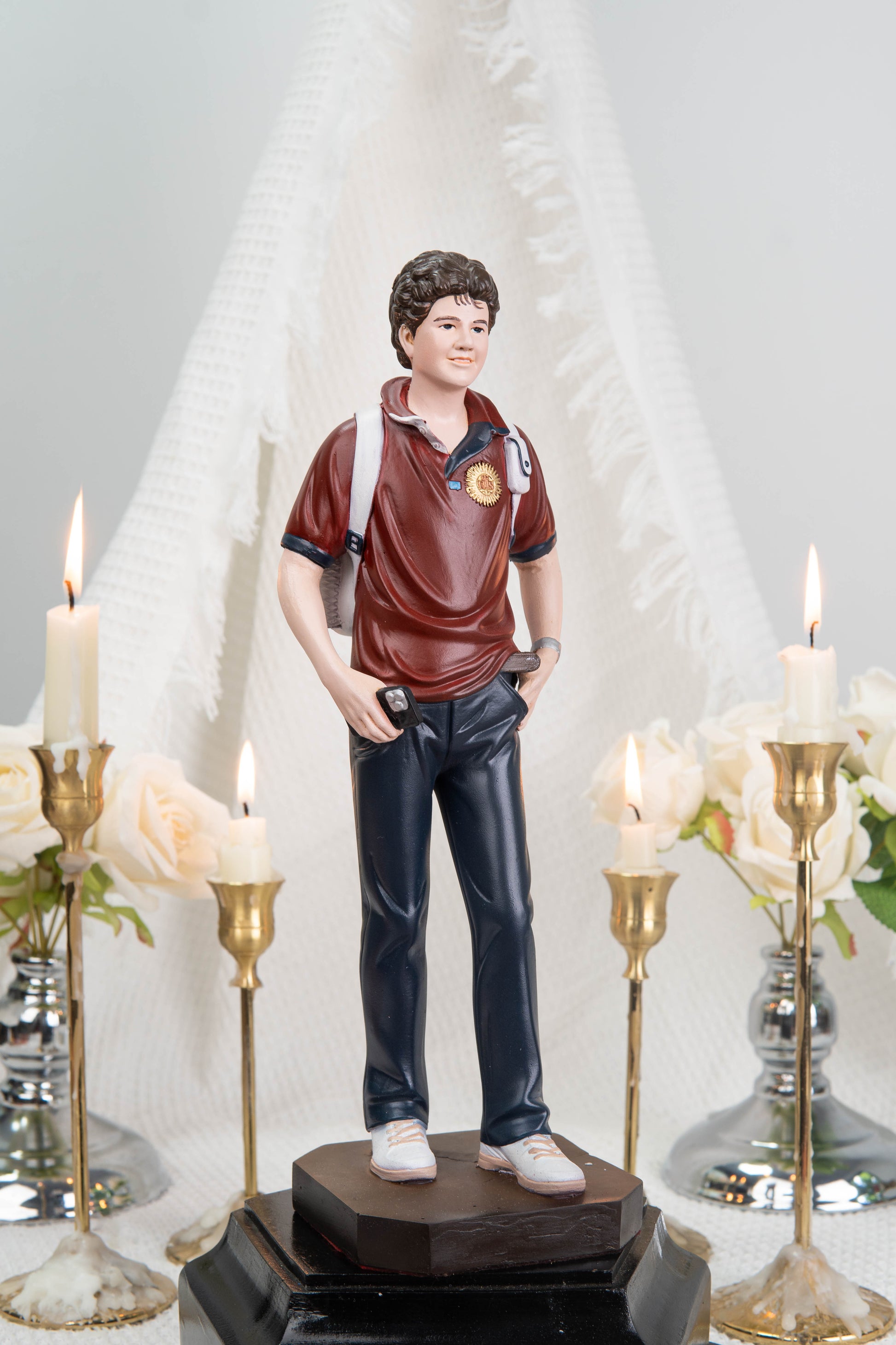 Saint Carlo Acutis Statue – Hand Painted Catholic Saint Statue, Religious Gifts for Men Women, Christian Home Altar Decor