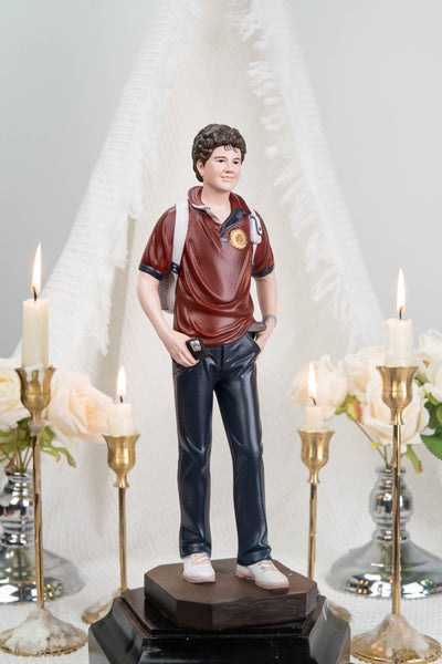 Saint Carlo Acutis Statue – Hand Painted Catholic Saint Statue, Religious Gifts for Men Women, Christian Home Altar Decor