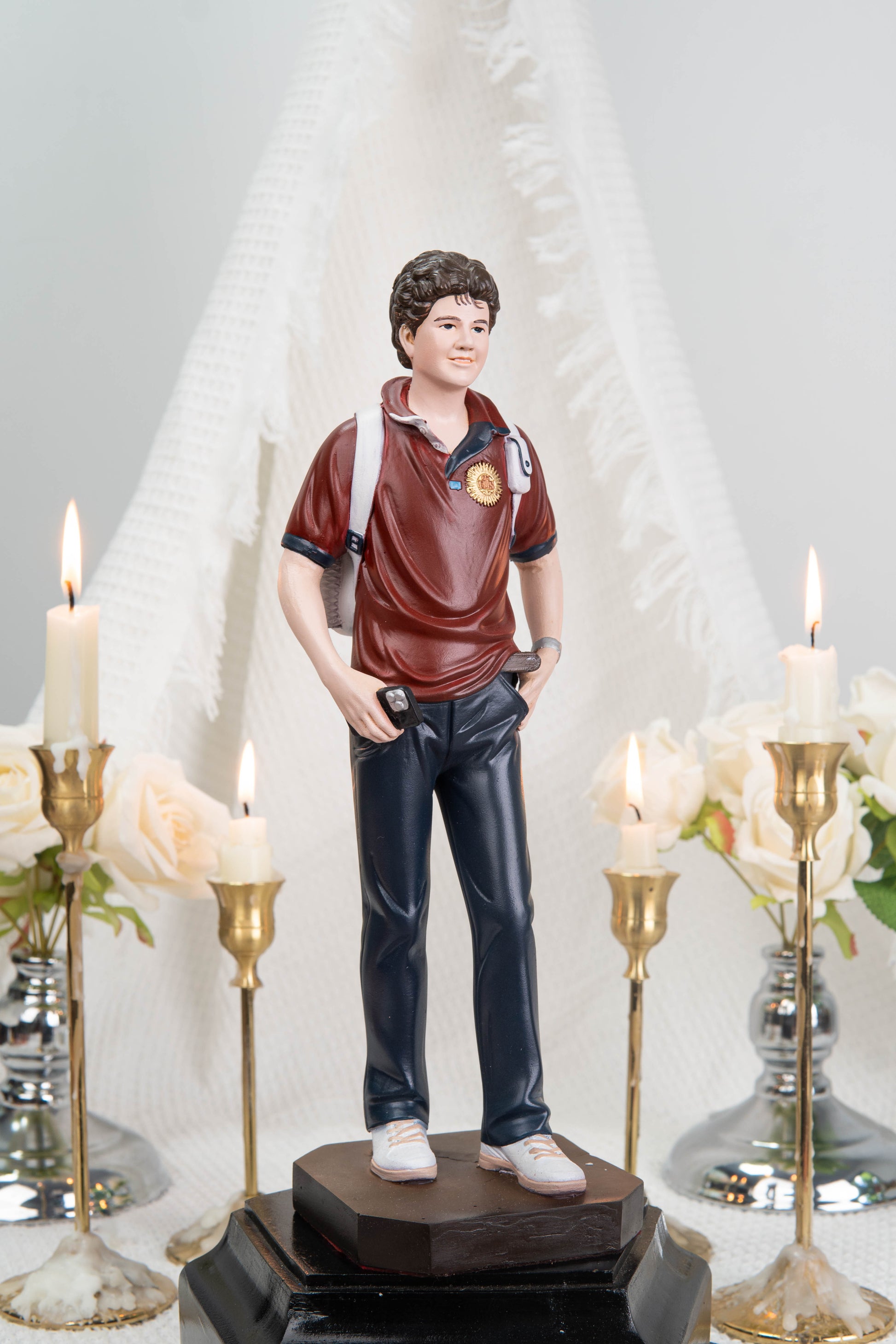 Saint Carlo Acutis Statue – Hand Painted Catholic Saint Statue, Religious Gifts for Men Women, Christian Home Altar Decor