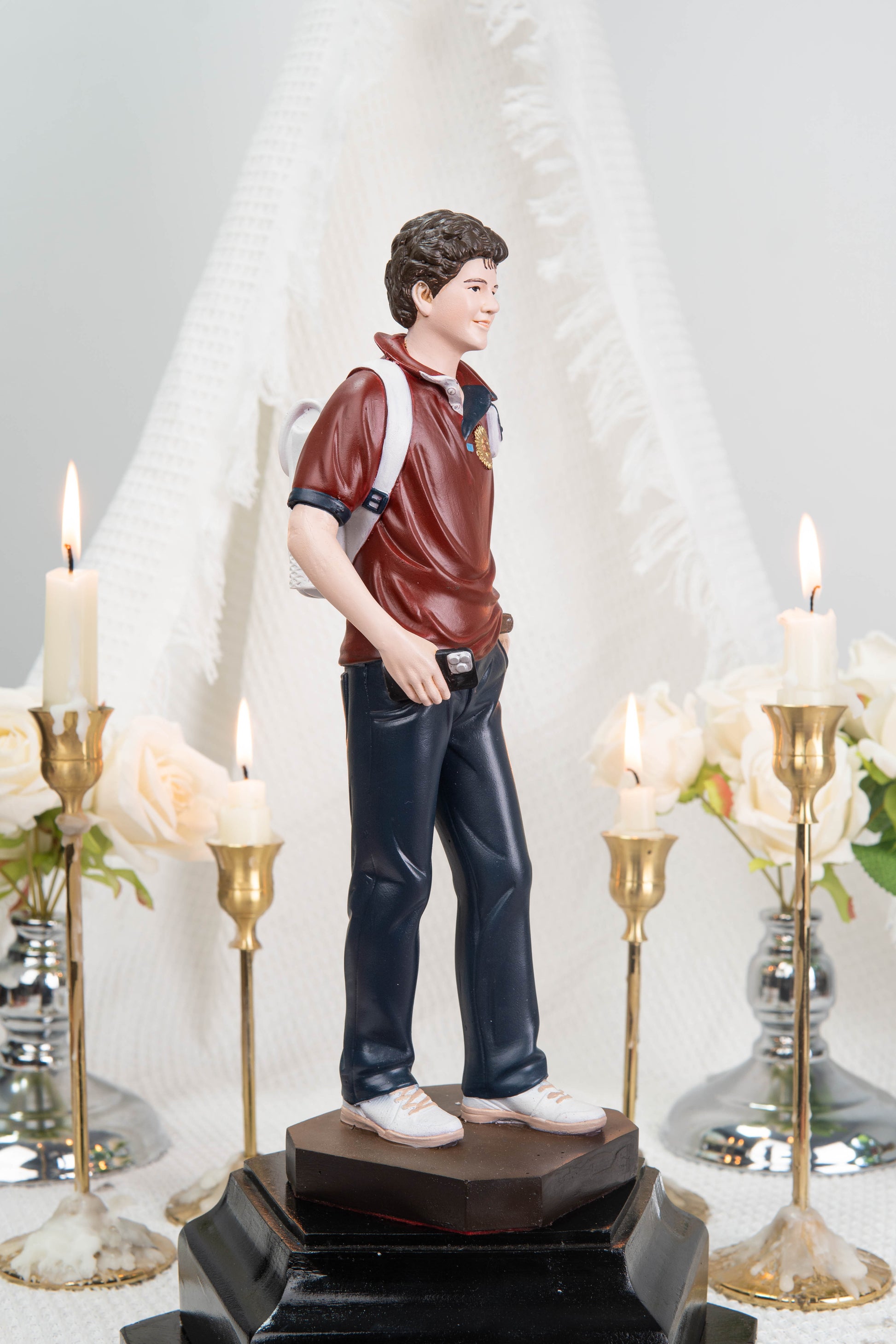 Saint Carlo Acutis Statue – Hand Painted Catholic Saint Statue, Religious Gifts for Men Women, Christian Home Altar Decor