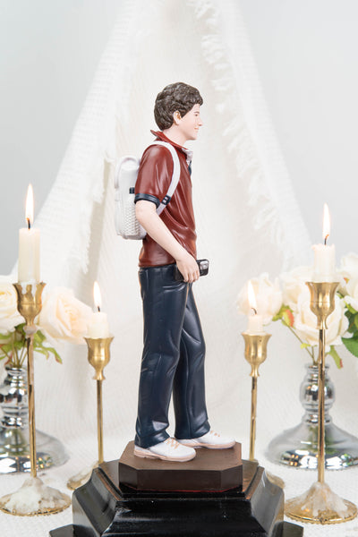 Saint Carlo Acutis Statue – Hand Painted Catholic Saint Statue, Religious Gifts for Men Women, Christian Home Altar Decor