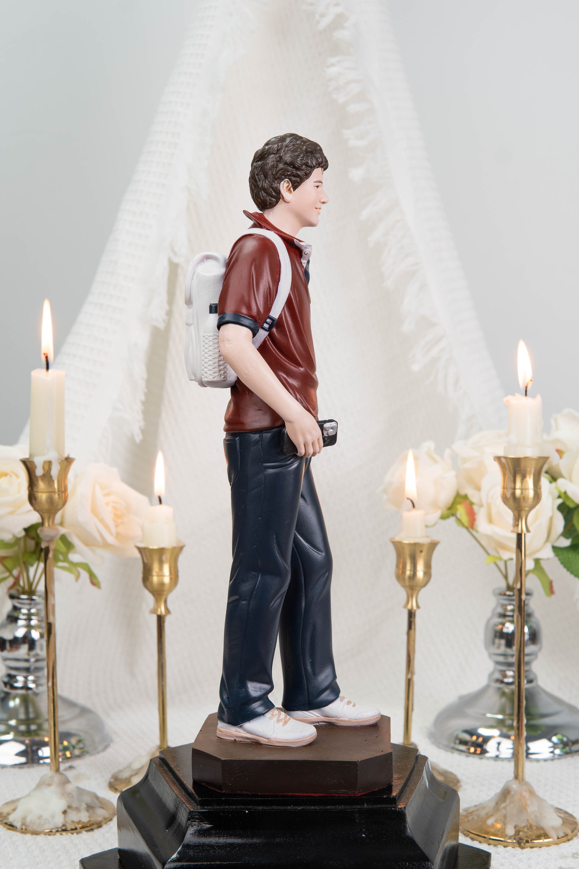 Saint Carlo Acutis Statue – Hand Painted Catholic Saint Statue, Religious Gifts for Men Women, Christian Home Altar Decor