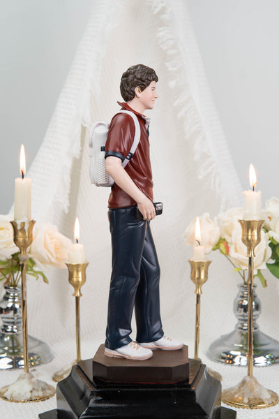 Saint Carlo Acutis Statue – Hand Painted Catholic Saint Statue, Religious Gifts for Men Women, Christian Home Altar Decor