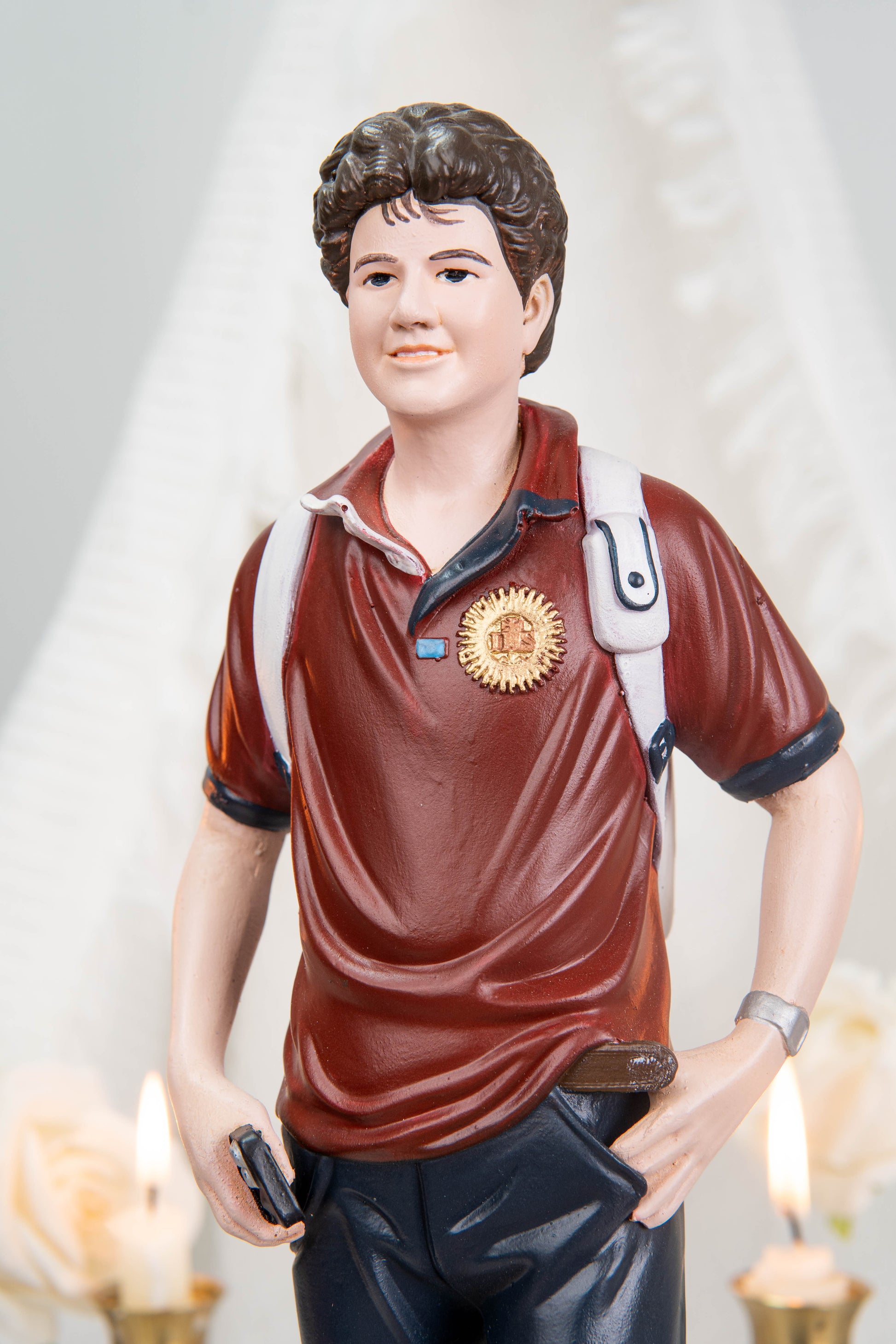 Saint Carlo Acutis Statue – Hand Painted Catholic Saint Statue, Religious Gifts for Men Women, Christian Home Altar Decor