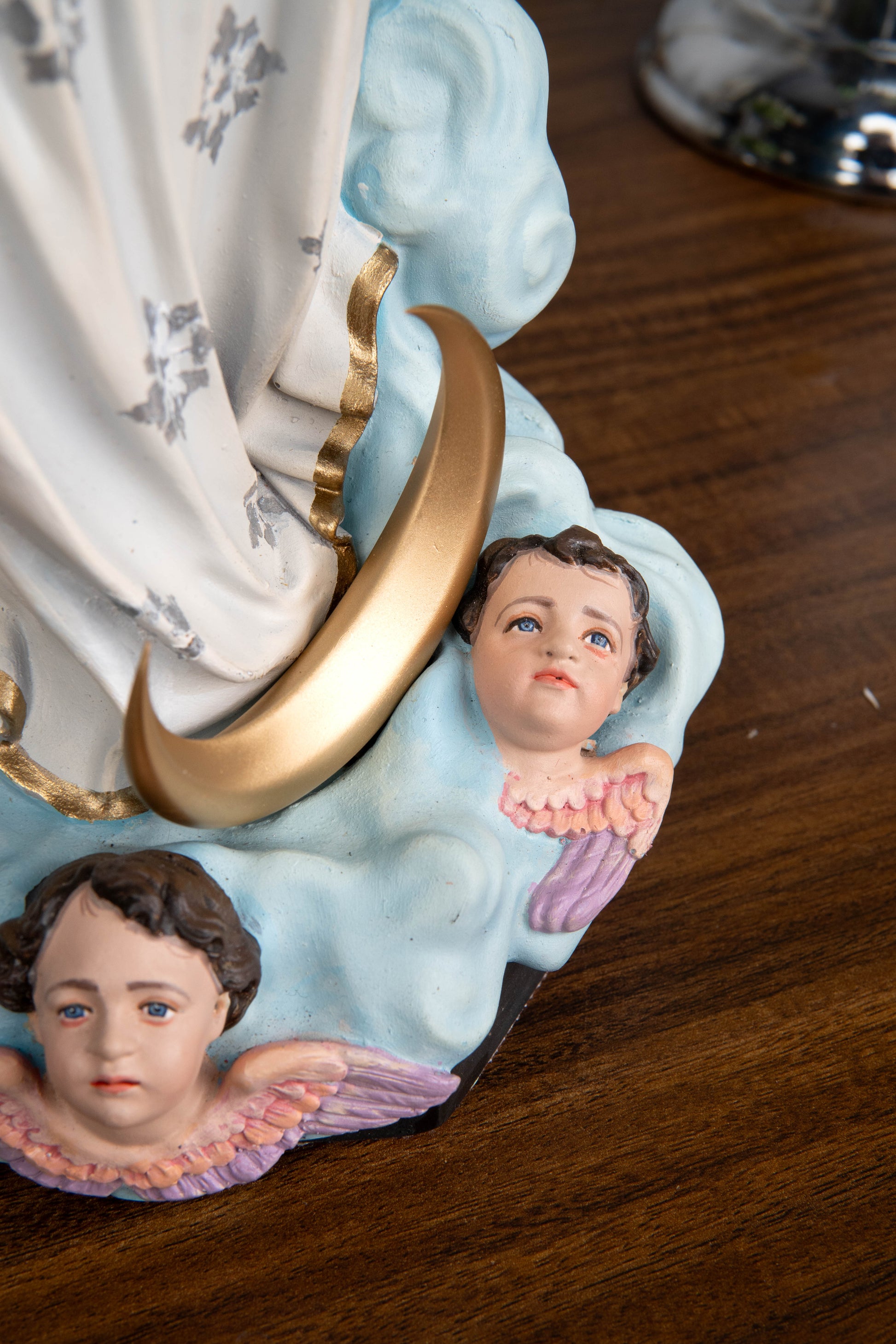 Hand-Painted Assumption Virgin Mary Statue 15.8" , Virgin Mary Catholic Statue, Mother Figurine, Christian Home Altar Decor, Religious Gift