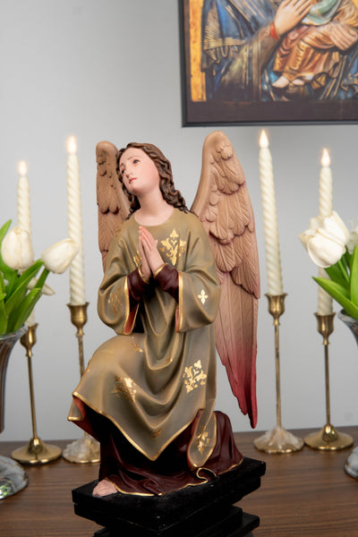 Hand-Painted Kneeling Angel Statues , Praying Angel Figurines, Catholic Altar Decor, Religious Angel Sculpture, Bringing Peace, Catholic