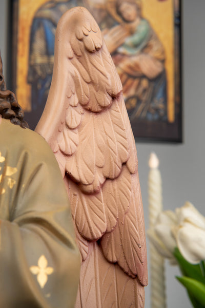 Hand-Painted Kneeling Angel Statues , Praying Angel Figurines, Catholic Altar Decor, Religious Angel Sculpture, Bringing Peace, Catholic