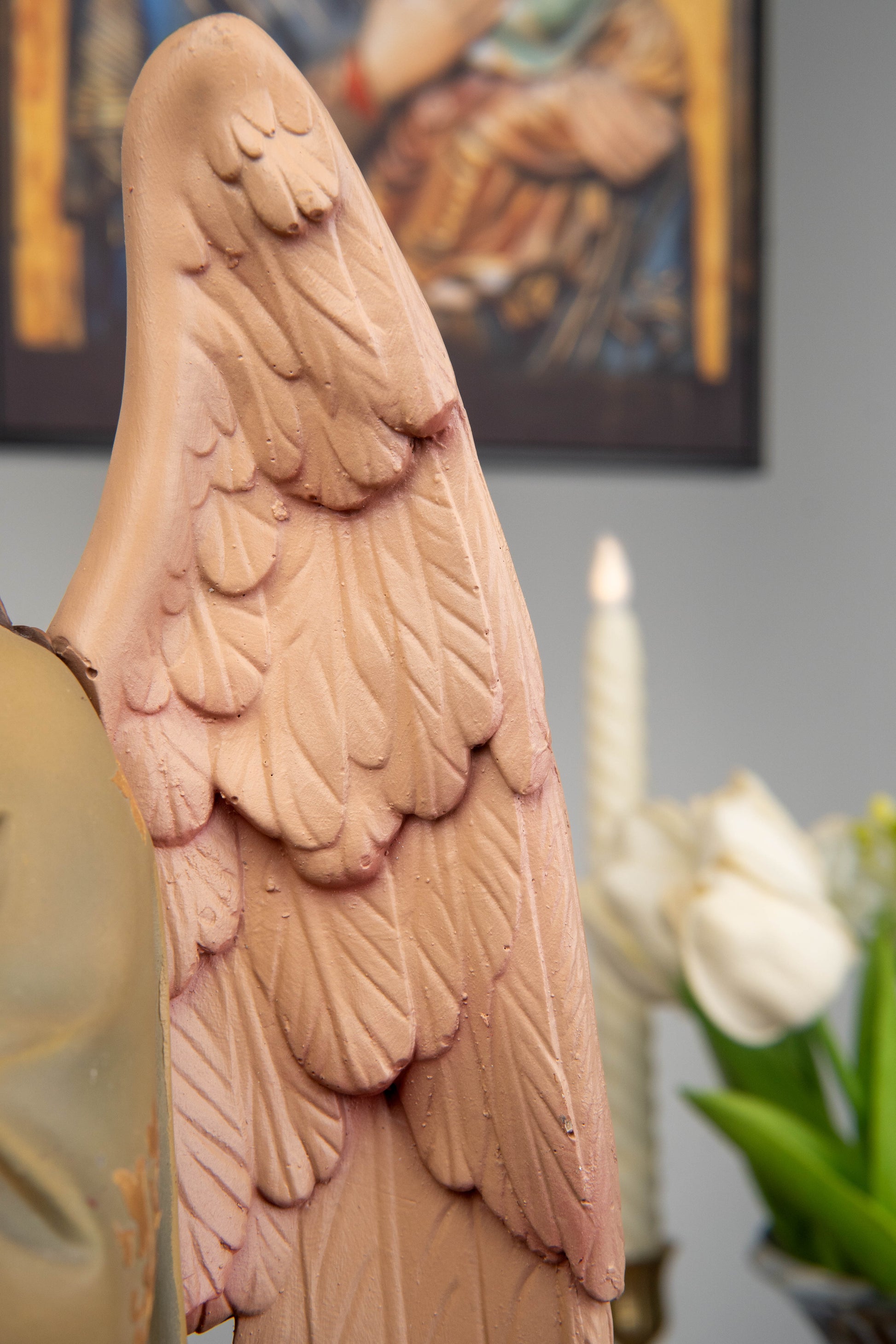 Hand-Painted Kneeling Angel Statues , Praying Angel Figurines, Catholic Altar Decor, Religious Angel Sculpture, Bringing Peace, Catholic