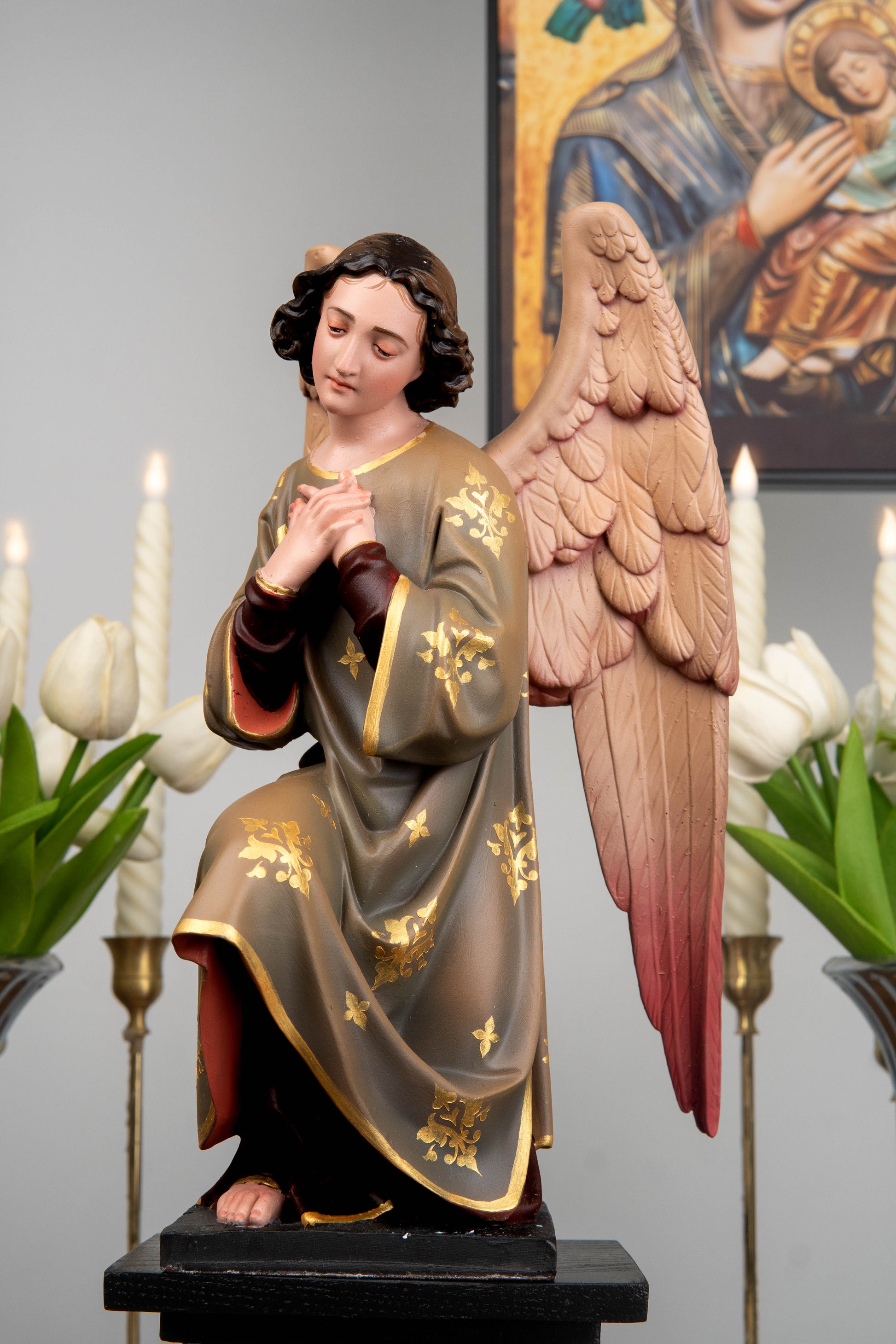Hand-Painted Kneeling Angel Statues , Praying Angel Figurines, Catholic Altar Decor, Religious Angel Sculpture, Bringing Peace, Catholic