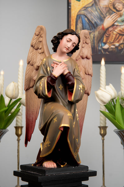 Hand-Painted Kneeling Angel Statues , Praying Angel Figurines, Catholic Altar Decor, Religious Angel Sculpture, Bringing Peace, Catholic