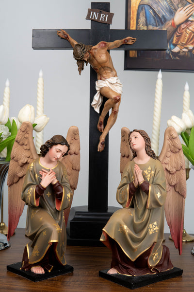 Hand-Painted Kneeling Angel Statues , Praying Angel Figurines, Catholic Altar Decor, Religious Angel Sculpture, Bringing Peace, Catholic
