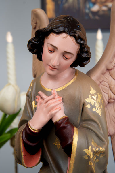 Hand-Painted Kneeling Angel Statues , Praying Angel Figurines, Catholic Altar Decor, Religious Angel Sculpture, Bringing Peace, Catholic