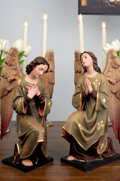 Hand-Painted Kneeling Angel Statues , Praying Angel Figurines, Catholic Altar Decor, Religious Angel Sculpture, Bringing Peace, Catholic