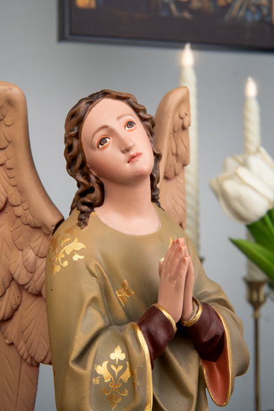 Hand-Painted Kneeling Angel Statues , Praying Angel Figurines, Catholic Altar Decor, Religious Angel Sculpture, Bringing Peace, Catholic