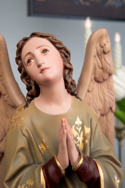 Hand-Painted Kneeling Angel Statues , Praying Angel Figurines, Catholic Altar Decor, Religious Angel Sculpture, Bringing Peace, Catholic