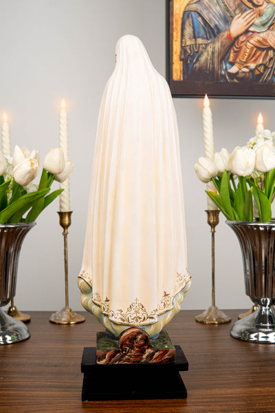 Hand-Painted Our Lady of Fatima Statue 15.8" - Virgin Mary Statue, Mother Mary Catholic Decor Religious Figurine Catholic Gift, CatholicHome