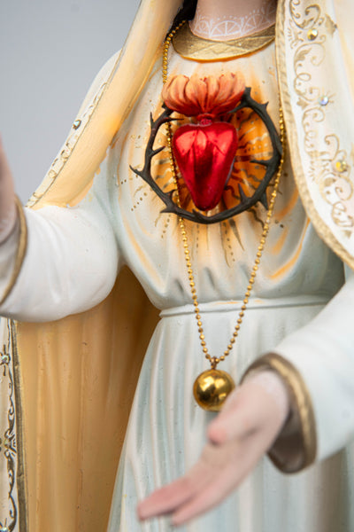 Hand-Painted Our Lady of Fatima Statue 15.8" - Virgin Mary Statue, Mother Mary Catholic Decor Religious Figurine Catholic Gift, CatholicHome