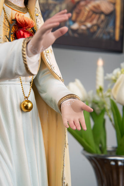 Hand-Painted Our Lady of Fatima Statue 15.8" - Virgin Mary Statue, Mother Mary Catholic Decor Religious Figurine Catholic Gift, CatholicHome