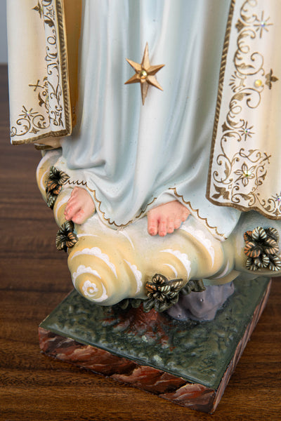 Hand-Painted Our Lady of Fatima Statue 15.8" - Virgin Mary Statue, Mother Mary Catholic Decor Religious Figurine Catholic Gift, CatholicHome