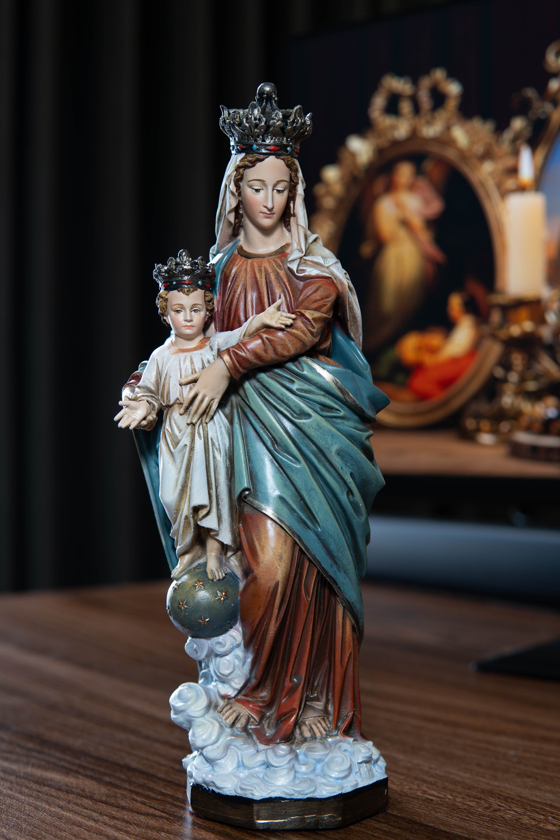 Hand-Painted Our Lady of Victory Statue Virgin Mary Blessed Mother Statues Catholic Gifts