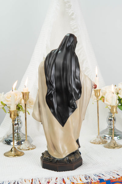 Hand-Painted St. Therese of Lisieux Statue 15.8", The Little Flower Catholic Saint Figurine, Saint Teresa Statue, Catholic Gift