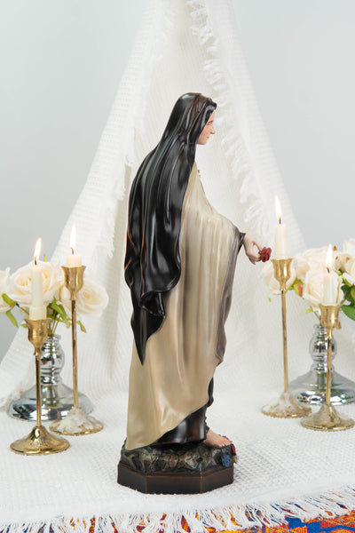 Hand-Painted St. Therese of Lisieux Statue 15.8", The Little Flower Catholic Saint Figurine, Saint Teresa Statue, Catholic Gift