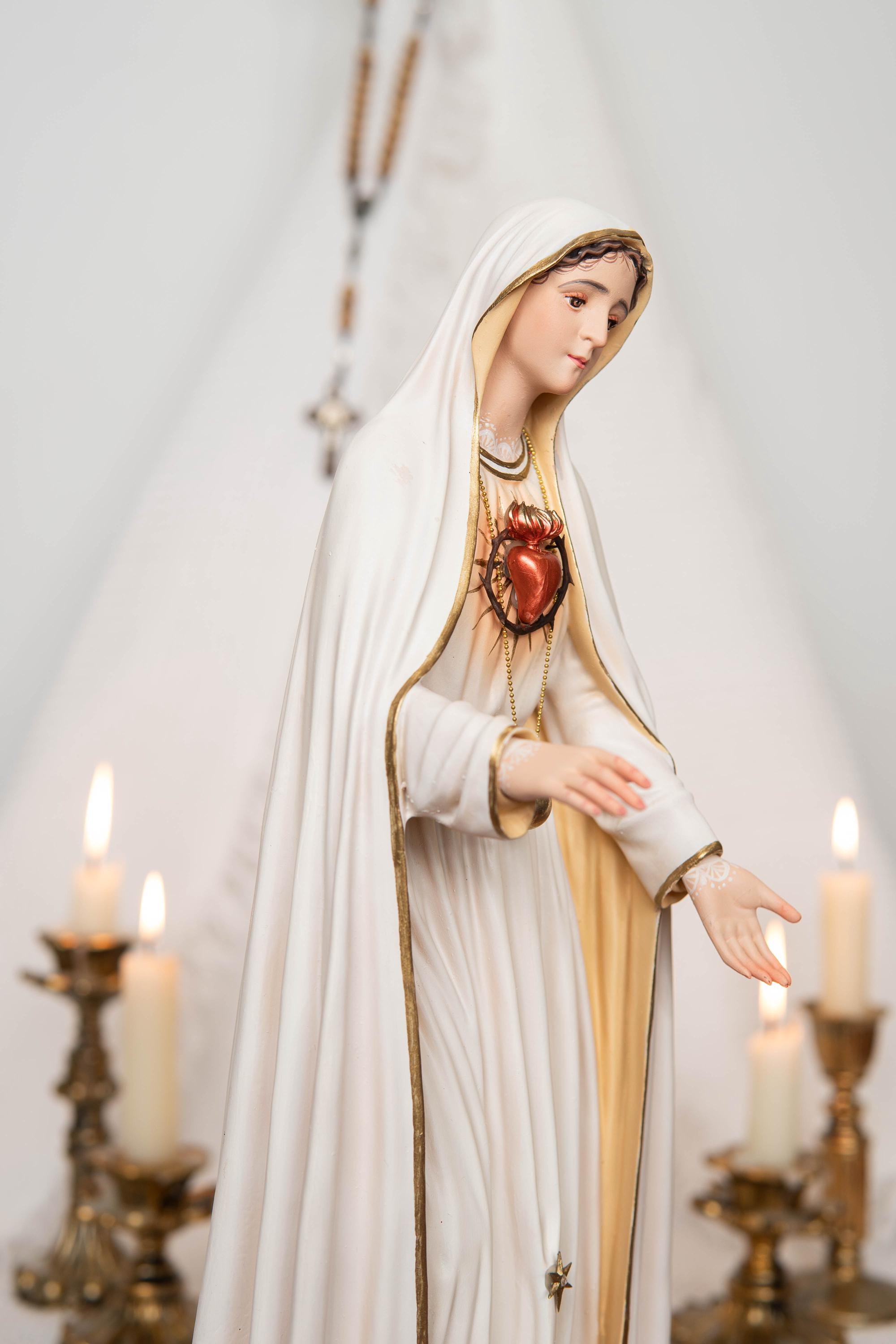 Our Lady of Fatima Statue - Virgin Mary Statue, Mother Mary Catholic Decor Religious Figurine Catholic Gifts & Gifts for Catholic Women