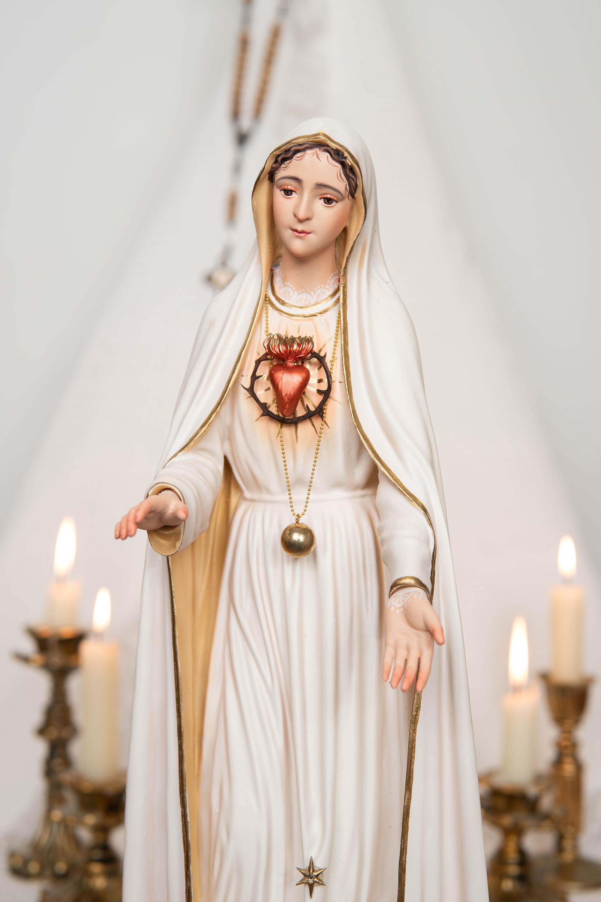 Our Lady of Fatima Statue - Virgin Mary Statue, Mother Mary Catholic Decor Religious Figurine Catholic Gifts & Gifts for Catholic Women