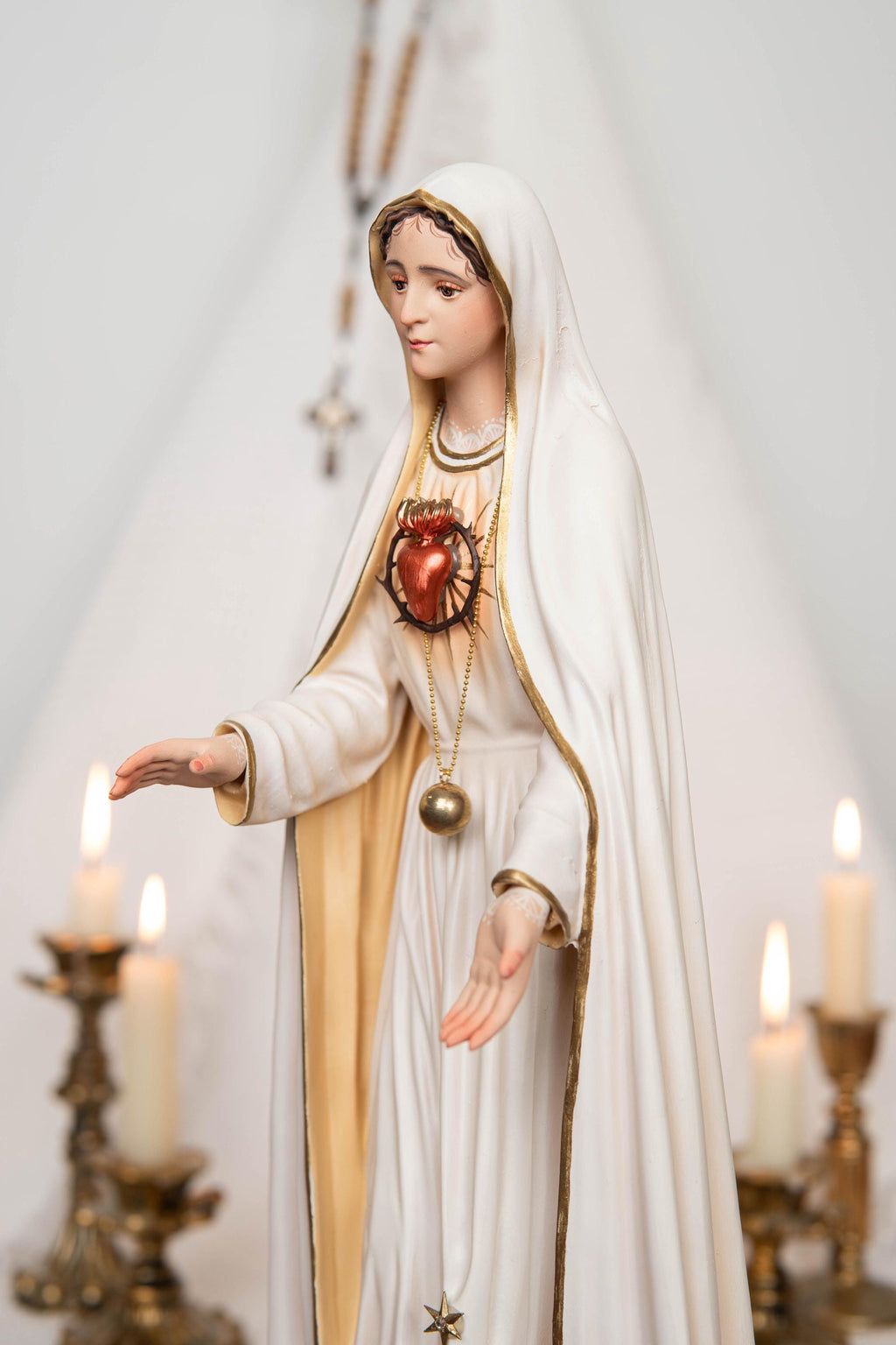 Our Lady of Fatima Statue - Virgin Mary Statue, Mother Mary Catholic Decor Religious Figurine Catholic Gifts & Gifts for Catholic Women