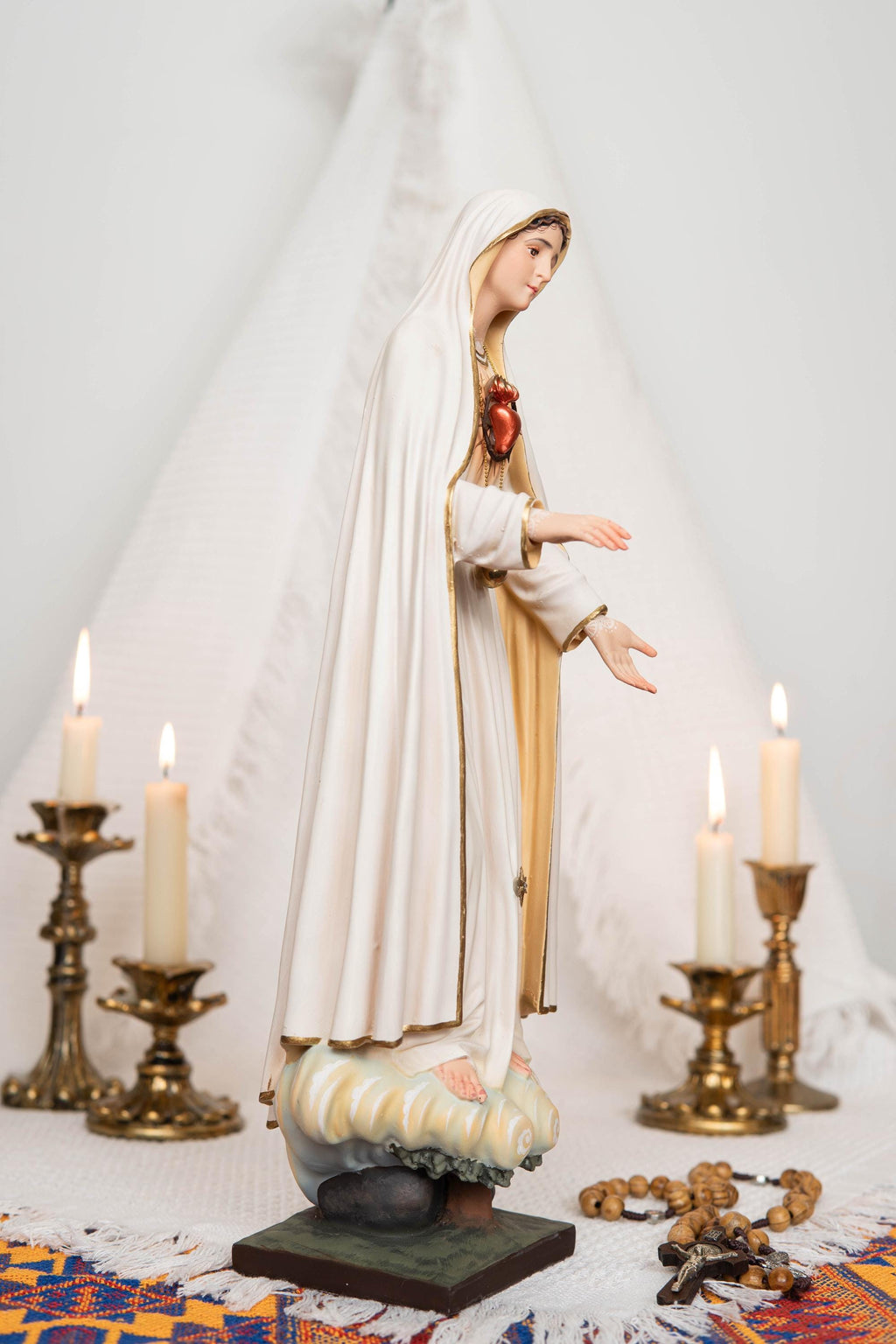 Our Lady of Fatima Statue - Virgin Mary Statue, Mother Mary Catholic Decor Religious Figurine Catholic Gifts & Gifts for Catholic Women