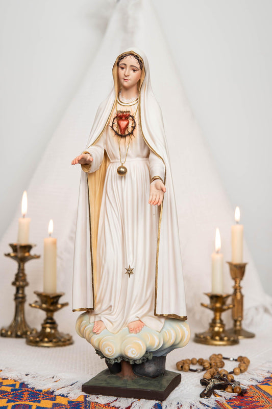 Our Lady of Fatima Statue - Virgin Mary Statue, Mother Mary Catholic Decor Religious Figurine Catholic Gifts & Gifts for Catholic Women