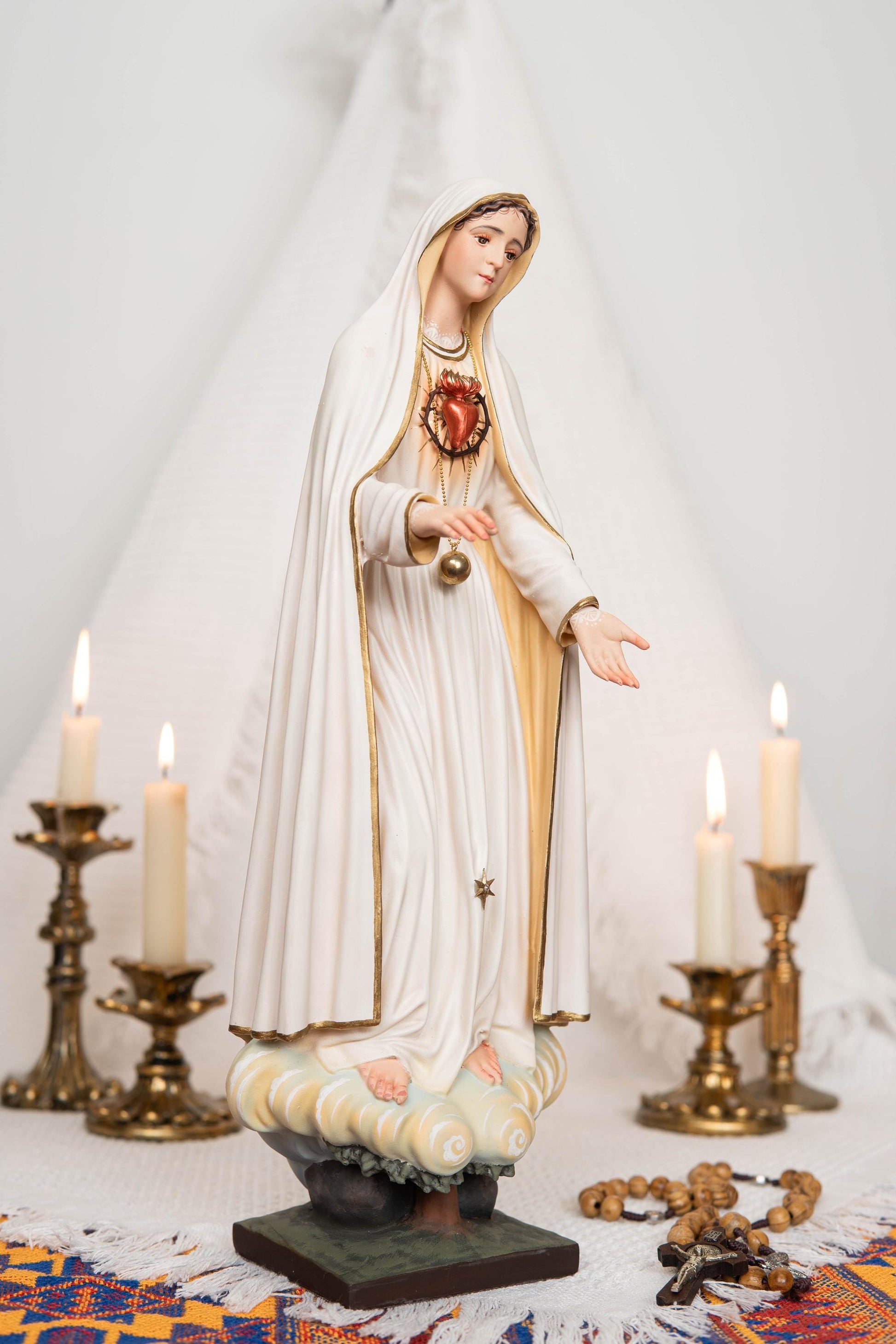 Our Lady of Fatima Statue - Virgin Mary Statue, Mother Mary Catholic Decor Religious Figurine Catholic Gifts & Gifts for Catholic Women