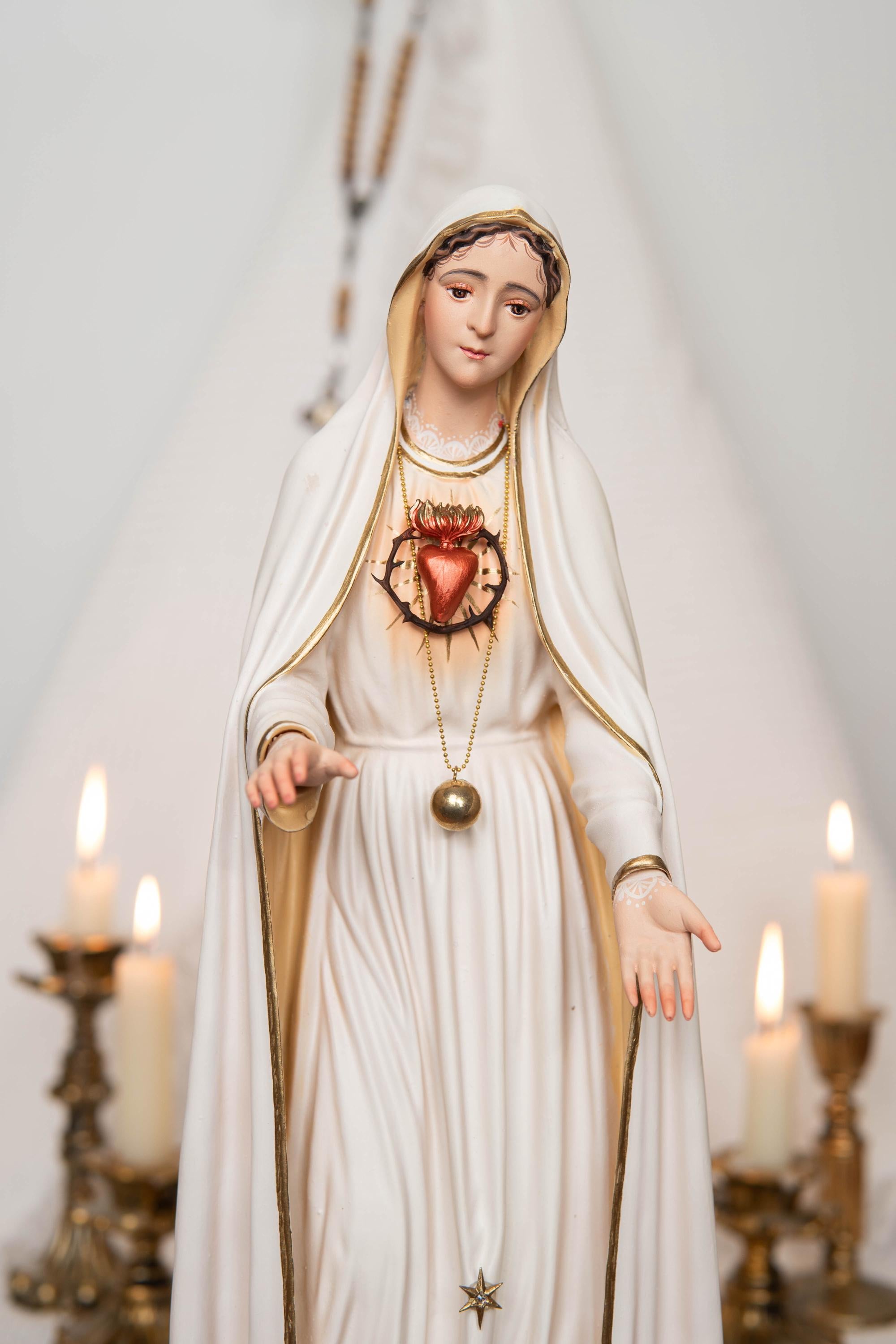 Our Lady of Fatima Statue - Virgin Mary Statue, Mother Mary Catholic Decor Religious Figurine Catholic Gifts & Gifts for Catholic Women