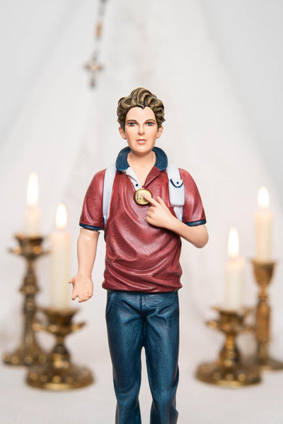 Hand Painted Saint Carlo Acutis Statue - Catholic Gifts Christian Decor Religious Gifts for Women and Men, Catholic home decor