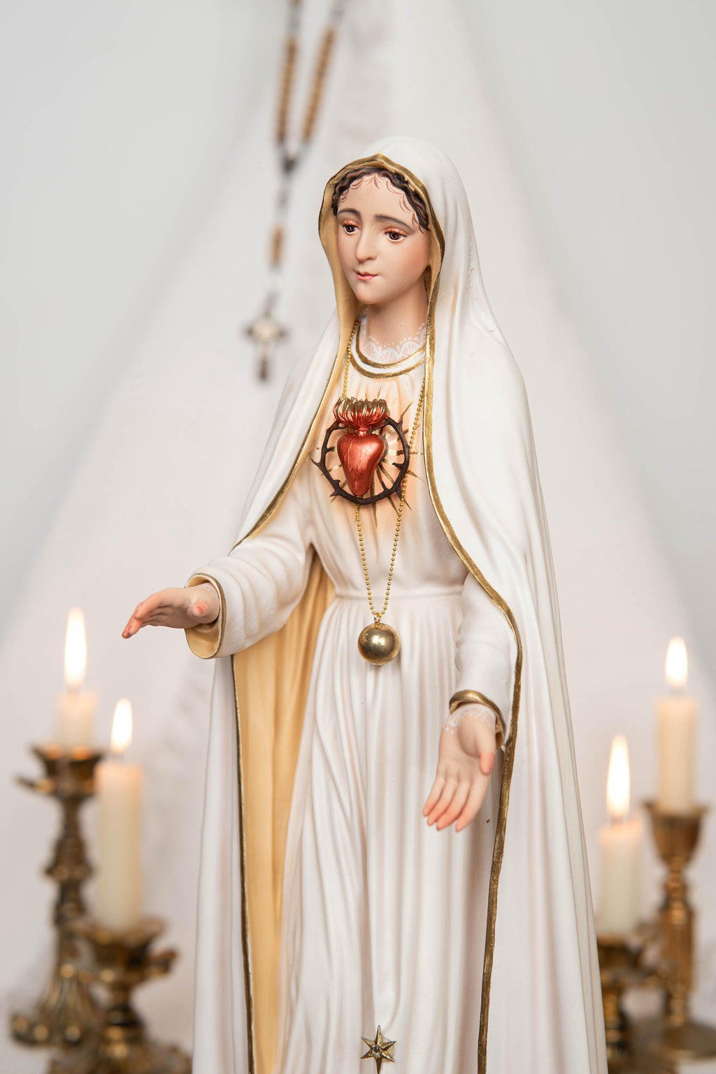 Our Lady of Fatima Statue - Virgin Mary Statue, Mother Mary Catholic Decor Religious Figurine Catholic Gifts & Gifts for Catholic Women