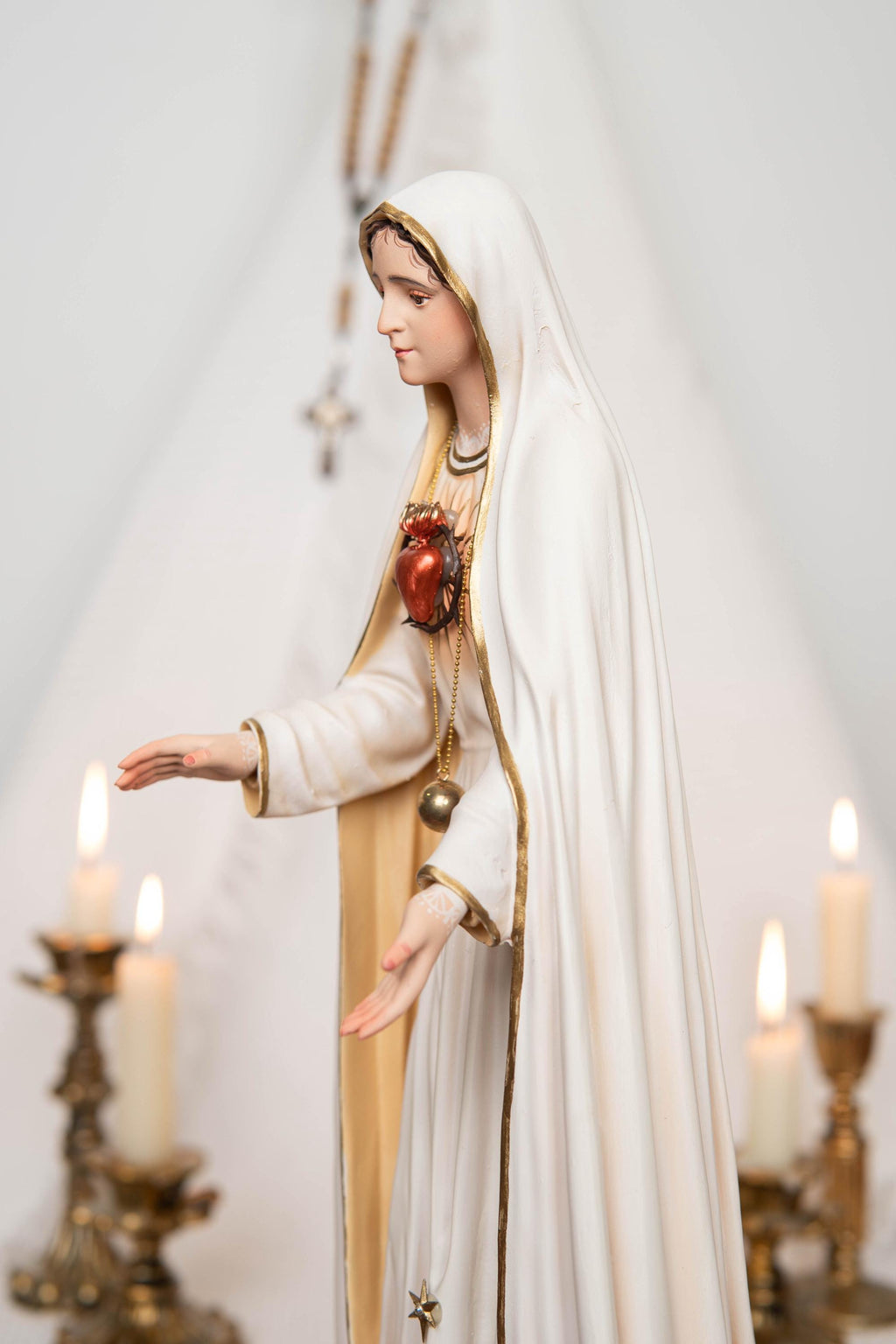 Our Lady of Fatima Statue - Virgin Mary Statue, Mother Mary Catholic Decor Religious Figurine Catholic Gifts & Gifts for Catholic Women