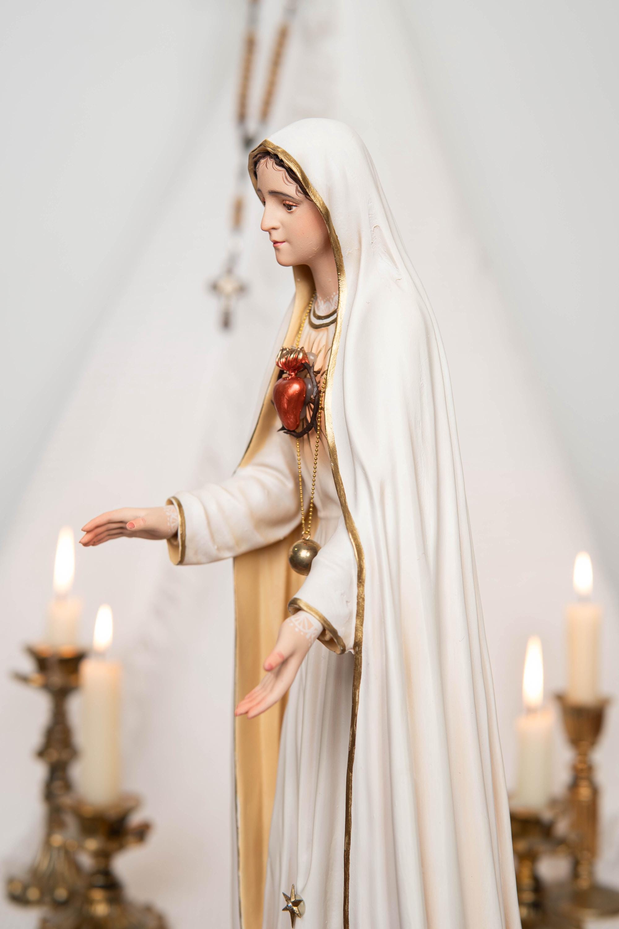 Our Lady of Fatima Statue - Virgin Mary Statue, Mother Mary Catholic Decor Religious Figurine Catholic Gifts & Gifts for Catholic Women