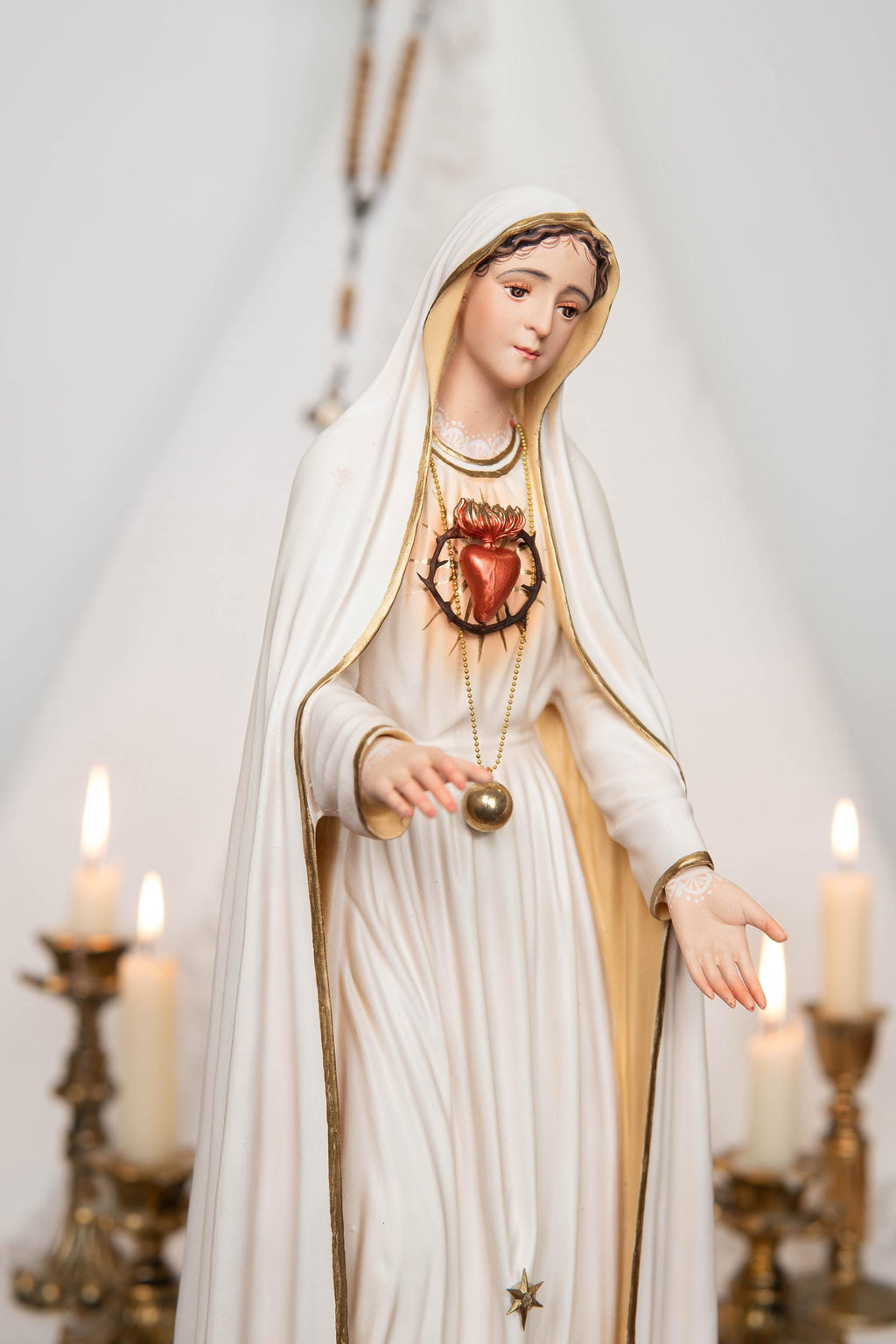 Our Lady of Fatima Statue - Virgin Mary Statue, Mother Mary Catholic Decor Religious Figurine Catholic Gifts & Gifts for Catholic Women