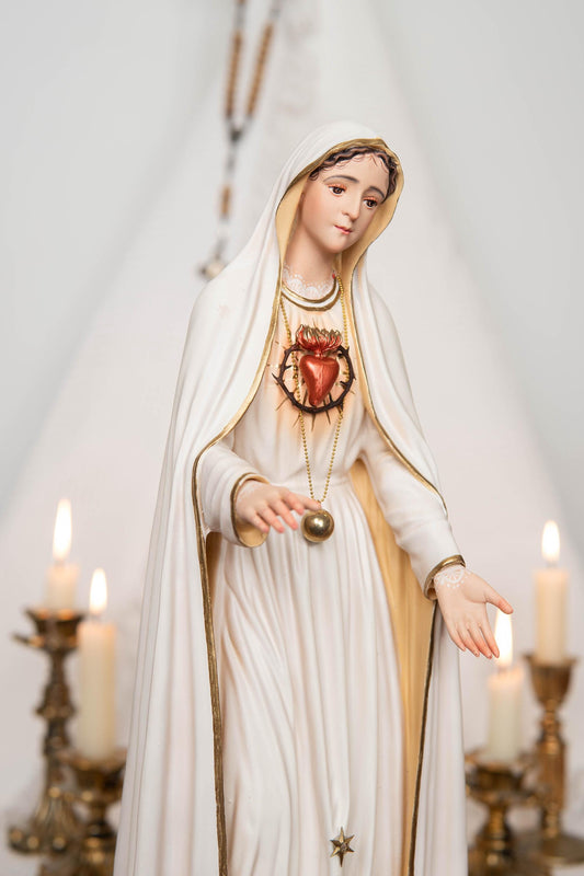 Our Lady of Fatima Statue - Virgin Mary Statue, Mother Mary Catholic Decor Religious Figurine Catholic Gifts & Gifts for Catholic Women