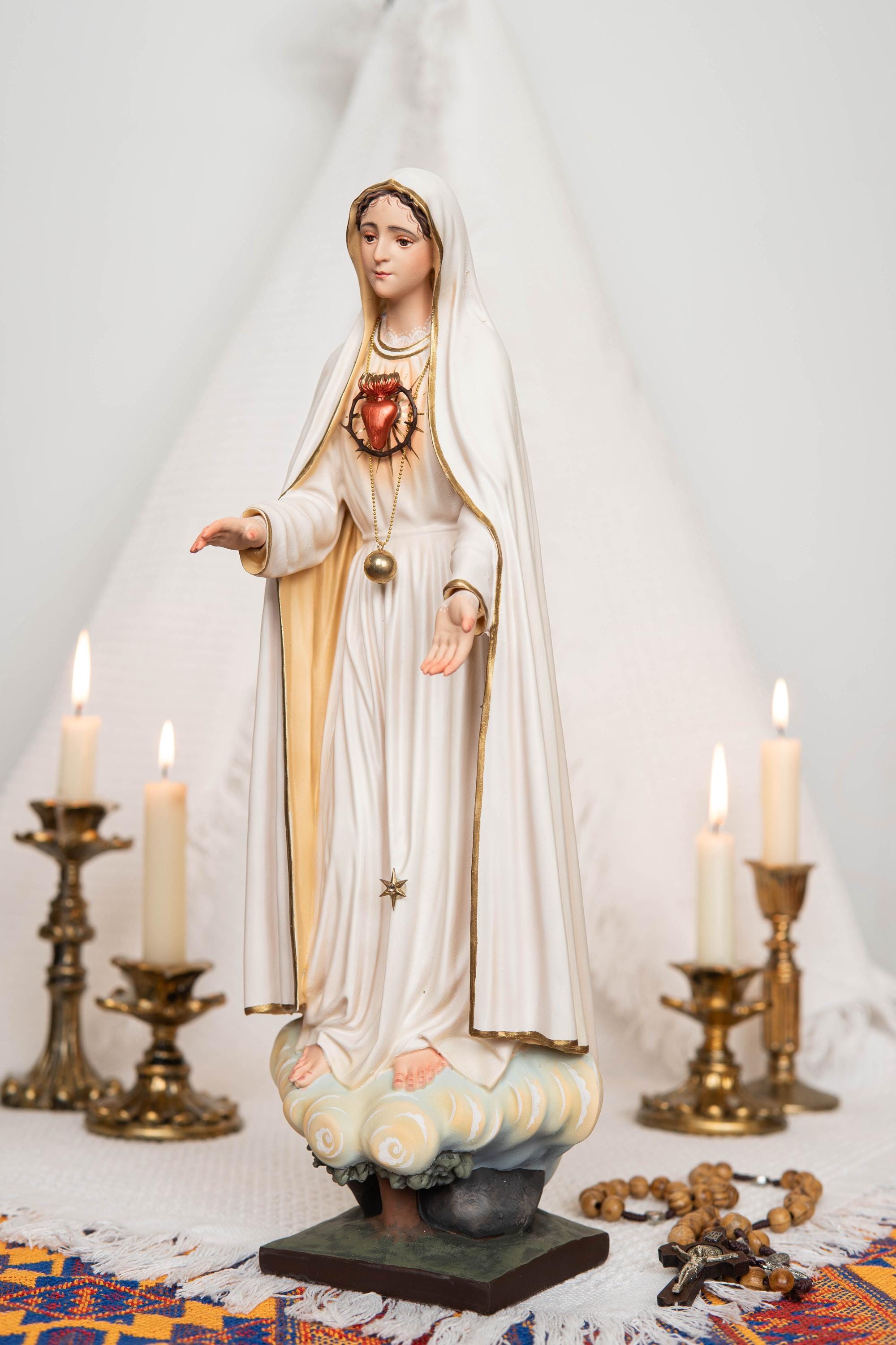 Our Lady of Fatima Statue - Virgin Mary Statue, Mother Mary Catholic Decor Religious Figurine Catholic Gifts & Gifts for Catholic Women