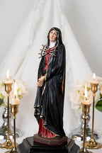 Our Lady of Sorrows Statue – Black cloak, Virgin Mary Statue, Beautiful Catholic Decor, Catholic Gifts, Meaningful Gifts for Catholic Women